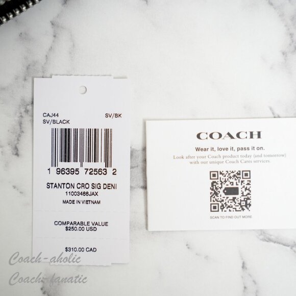 Coach CAJ44 Stanton Crossbody In Signature Denim Silver /Black - Picture 11 of 11